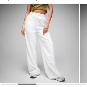 White tailored wide leg pants